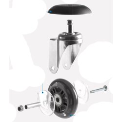 Hjul t/klippestol SI   Skater / Rollercoaster 1x5 stk.