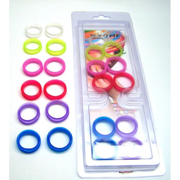 Sakseringe Smooth 12 stk Kyone neon