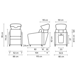 Vask HW Domino med 4 ben Monteret med SORT vask