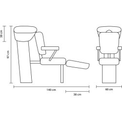 Vask HW Gustav m/fodsttte Sort Vask, brun armln.